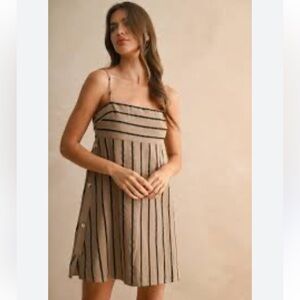 Miou Muse Mera Textured Striped Mini Dress Sundress